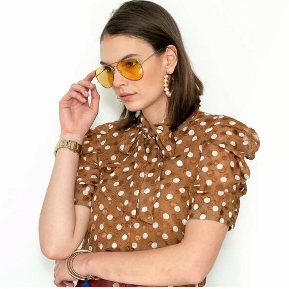 NWT The Shirt by Rochelle Behrens The French Bow Top Sz Small - Picture 1 of 6